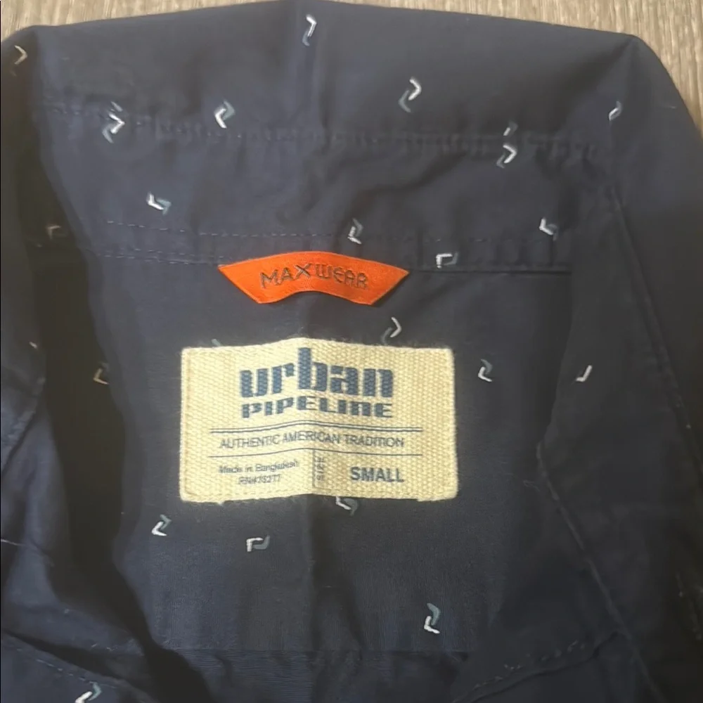 Urban Pipeline Navy Kids Button Down Shirt with Anchor Design